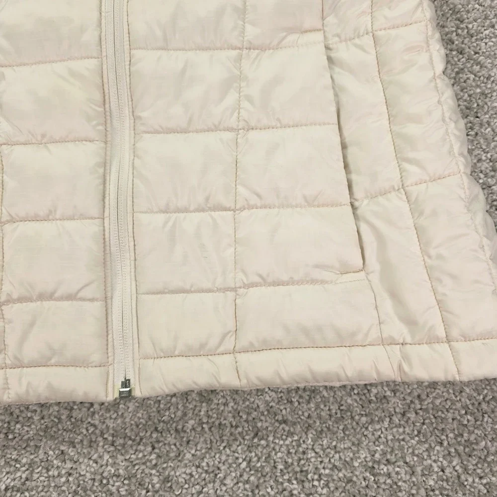 Columbia Thermal Coil Puffer Vest Womens Medium Cream Off White Quilted Full Zip